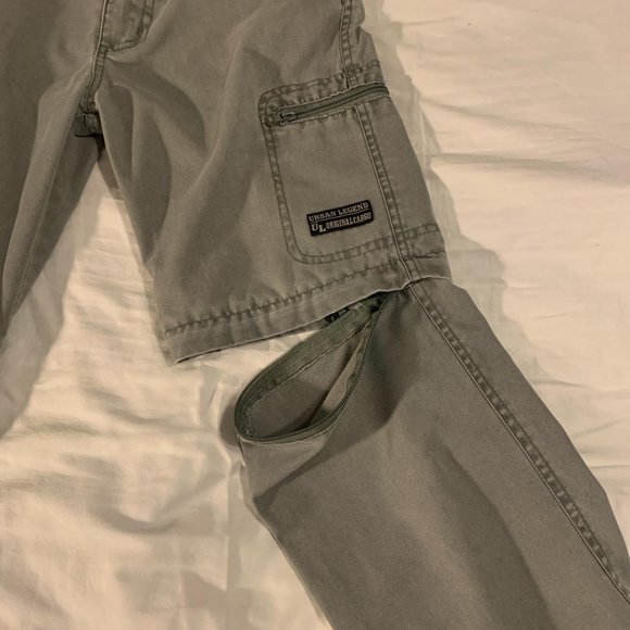URBAN LEGEND grey high-waisted straight leg cargo pants/shorts - Picture 3 of 4